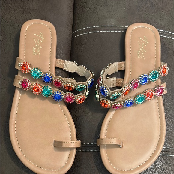 Thalia Sodi Shoes - Colorful Beaded Sandals